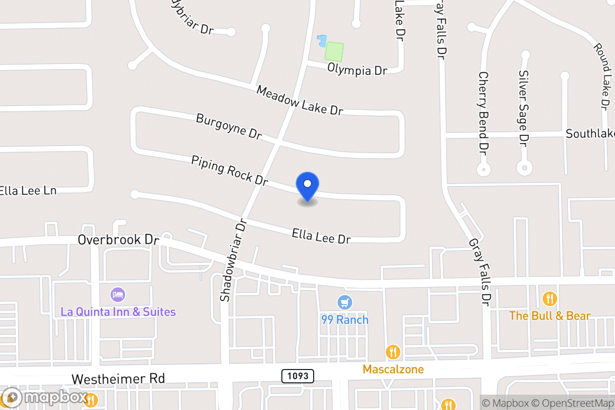 Map of 12139 Piping Rock Dr, Houston