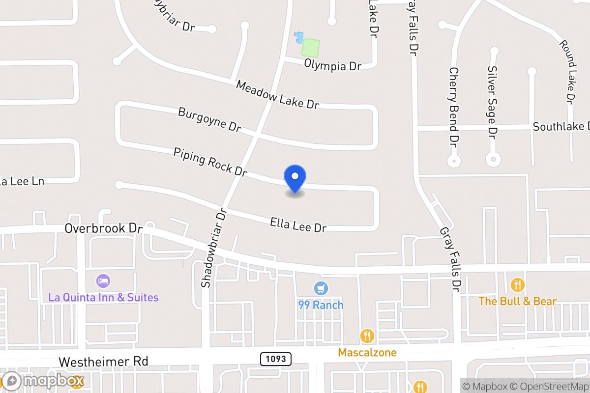 Map of 12135 Piping Rock Dr, Houston