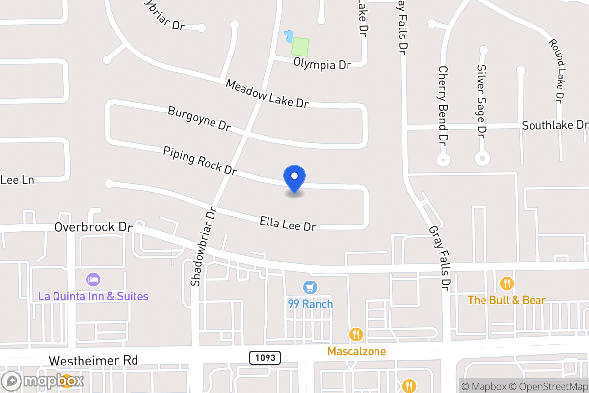 Map of 12131 Piping Rock Dr, Houston