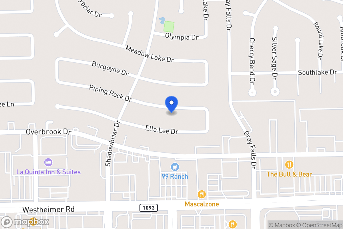 Map of 12127 Piping Rock Dr, Houston