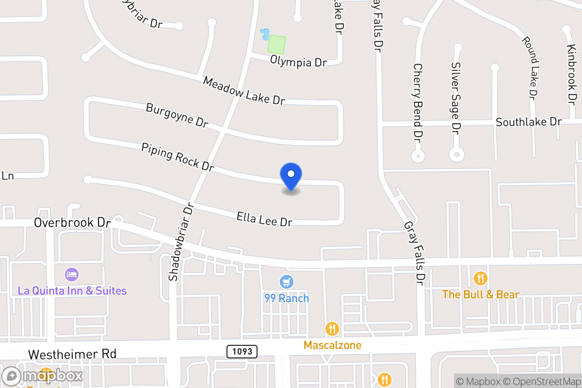 Map of 12123 Piping Rock Dr, Houston
