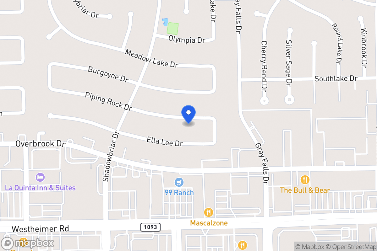Map of 12119 Piping Rock Dr, Houston