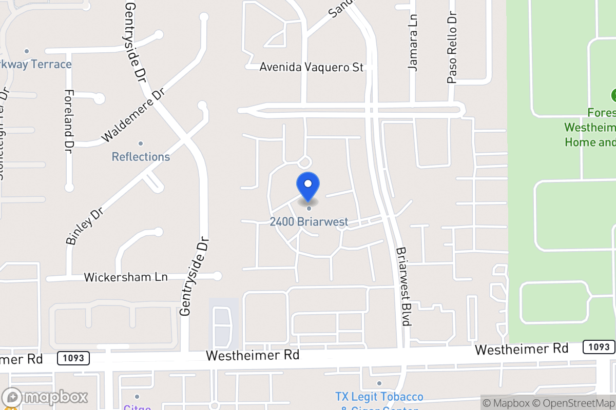 Map of 2400 Briarwest Blvd, Houston