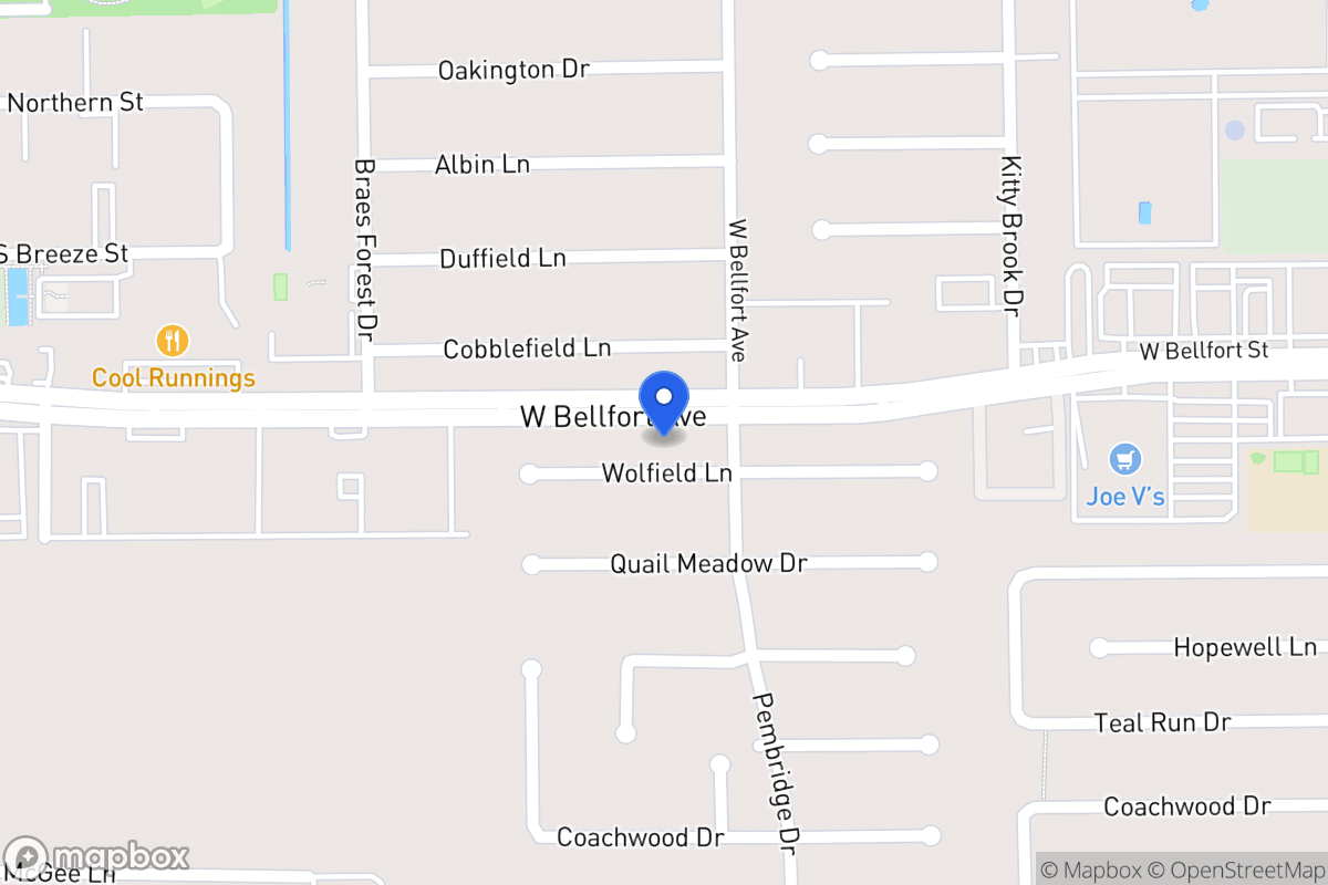 Map of 7910 Wolfield Ln, Houston