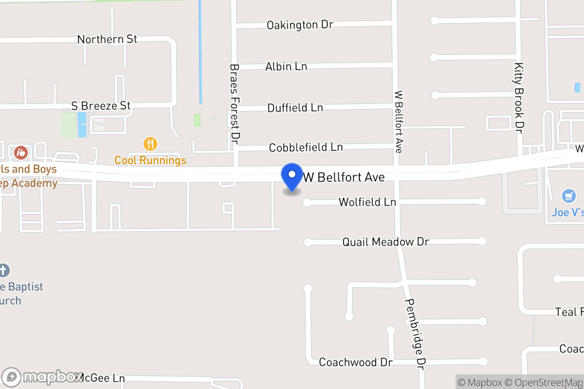 Map of 7938 Wolfield Ln, Houston