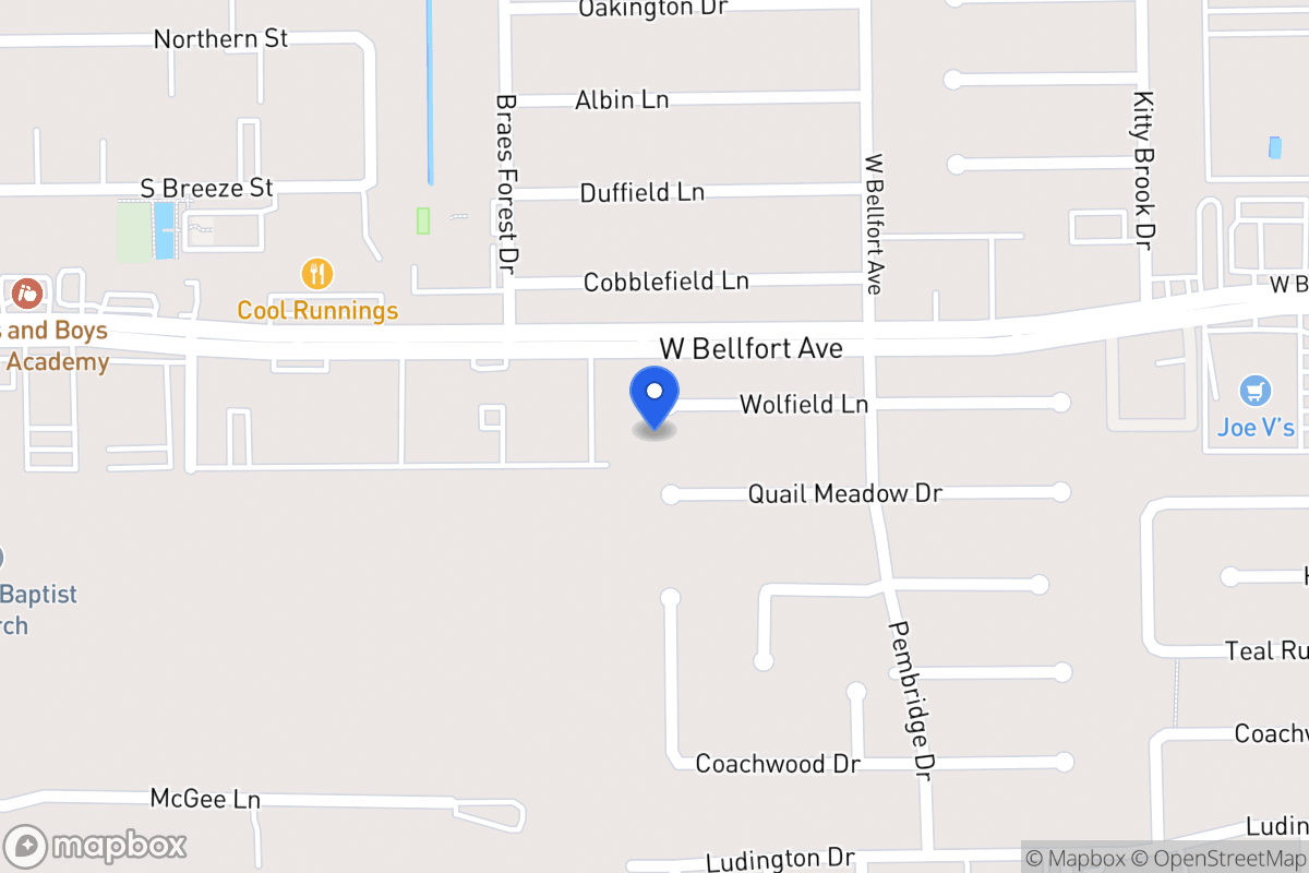 Map of 7935 Wolfield Ln, Houston