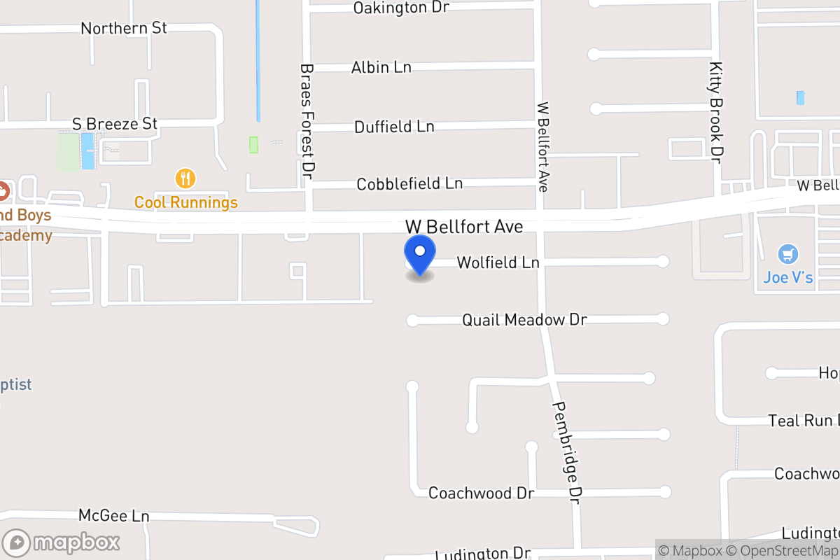 Map of 7931 Wolfield Ln, Houston