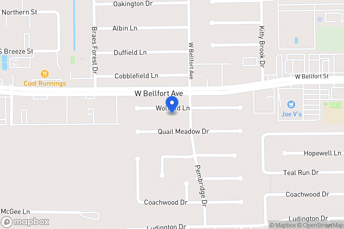Map of 7911 Wolfield Ln, Houston