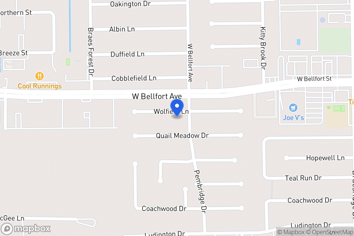 Map of 7907 Wolfield Ln, Houston
