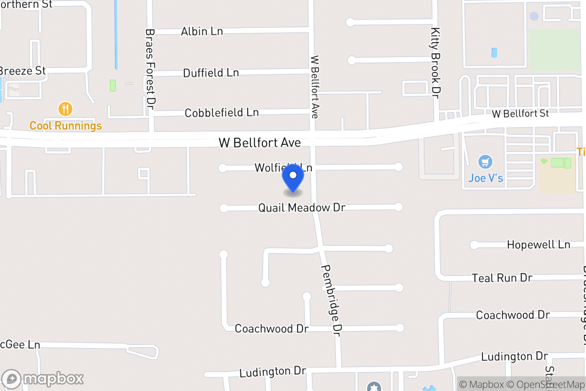 Map of 7906 Quail Meadow Dr, Houston