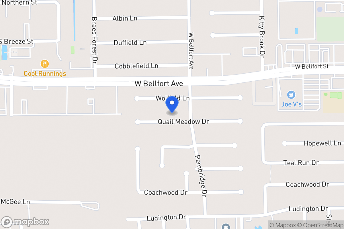 Map of 7910 Quail Meadow Dr, Houston