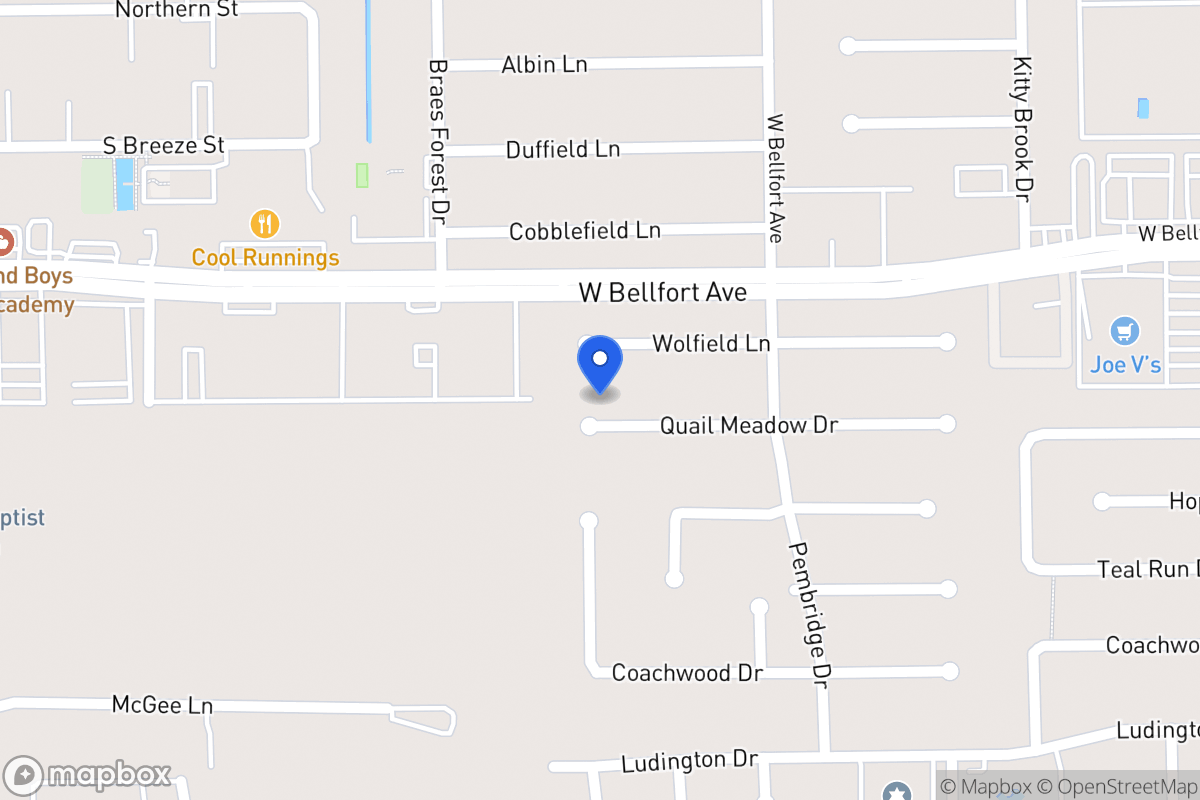 Map of 7930 Quail Meadow Dr, Houston