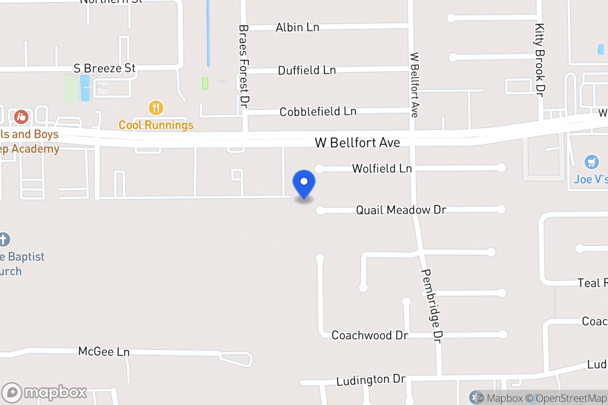 Map of 7938 Quail Meadow Dr, Houston