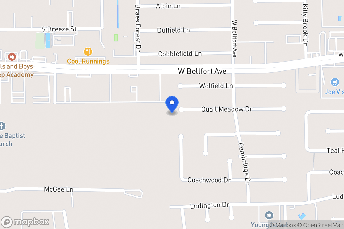 Map of 7939 Quail Meadow Dr, Houston
