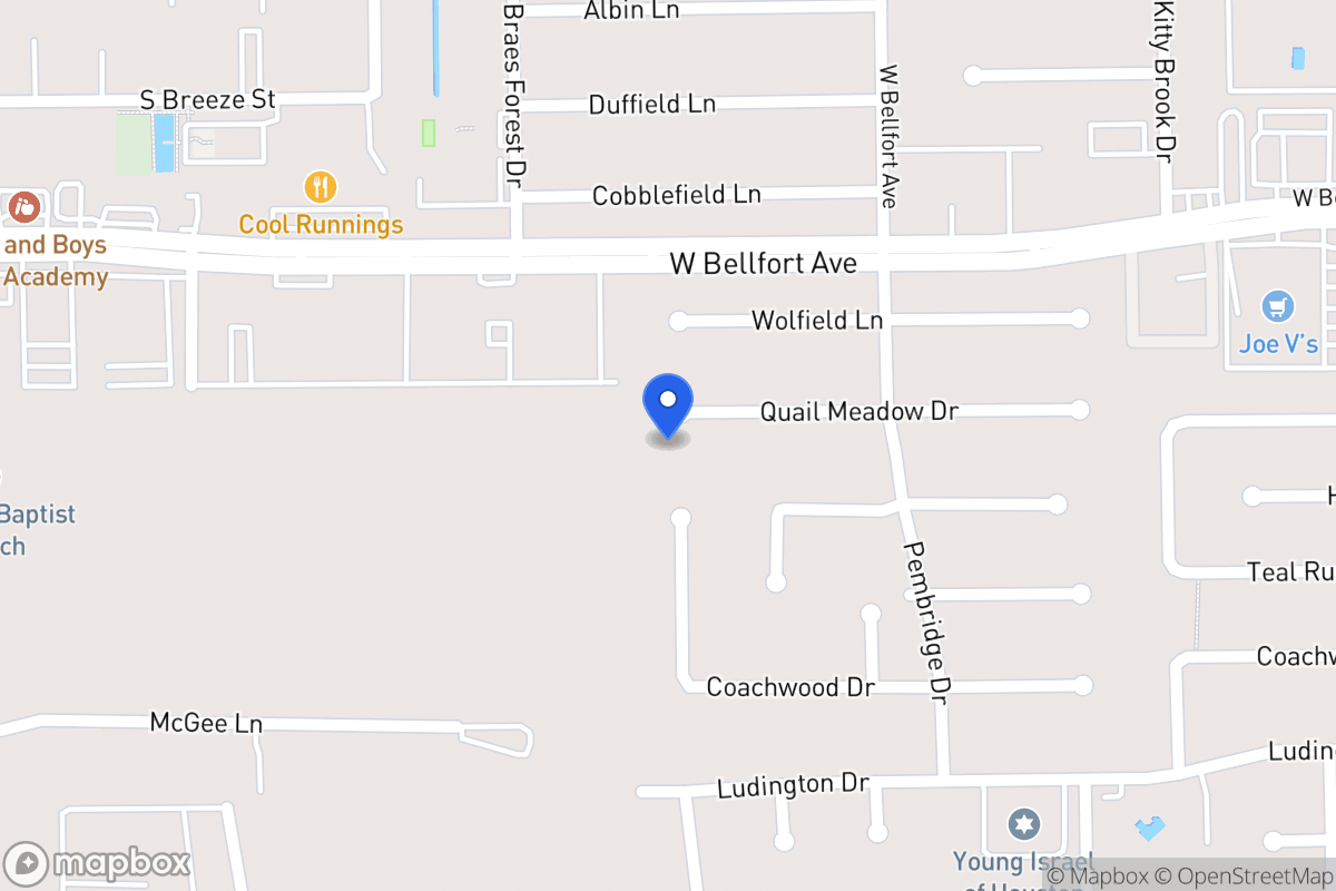 Map of 7935 Quail Meadow Dr, Houston