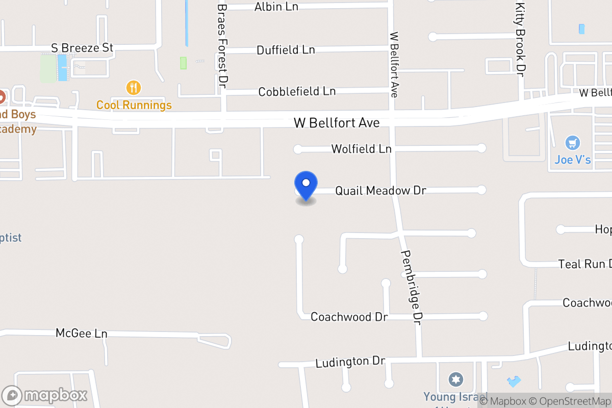 Map of 7931 Quail Meadow Dr, Houston