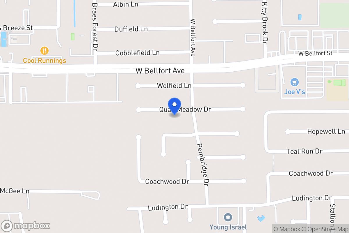 Map of 7911 Quail Meadow Dr, Houston