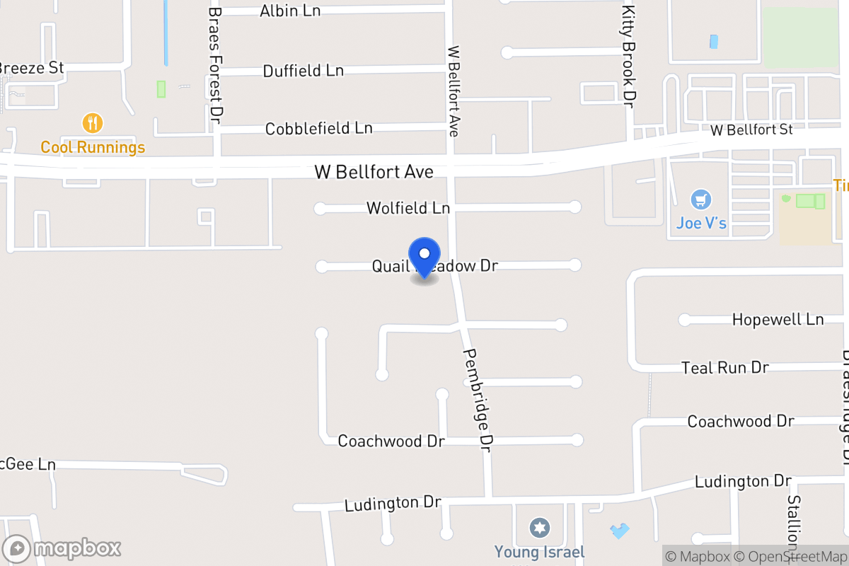 Map of 7907 Quail Meadow Dr, Houston