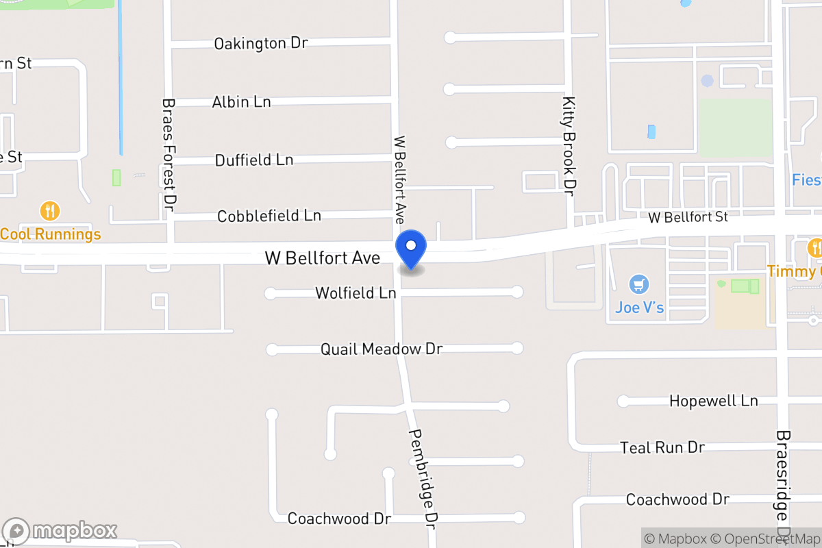 Map of 7834 Wolfield Ln, Houston