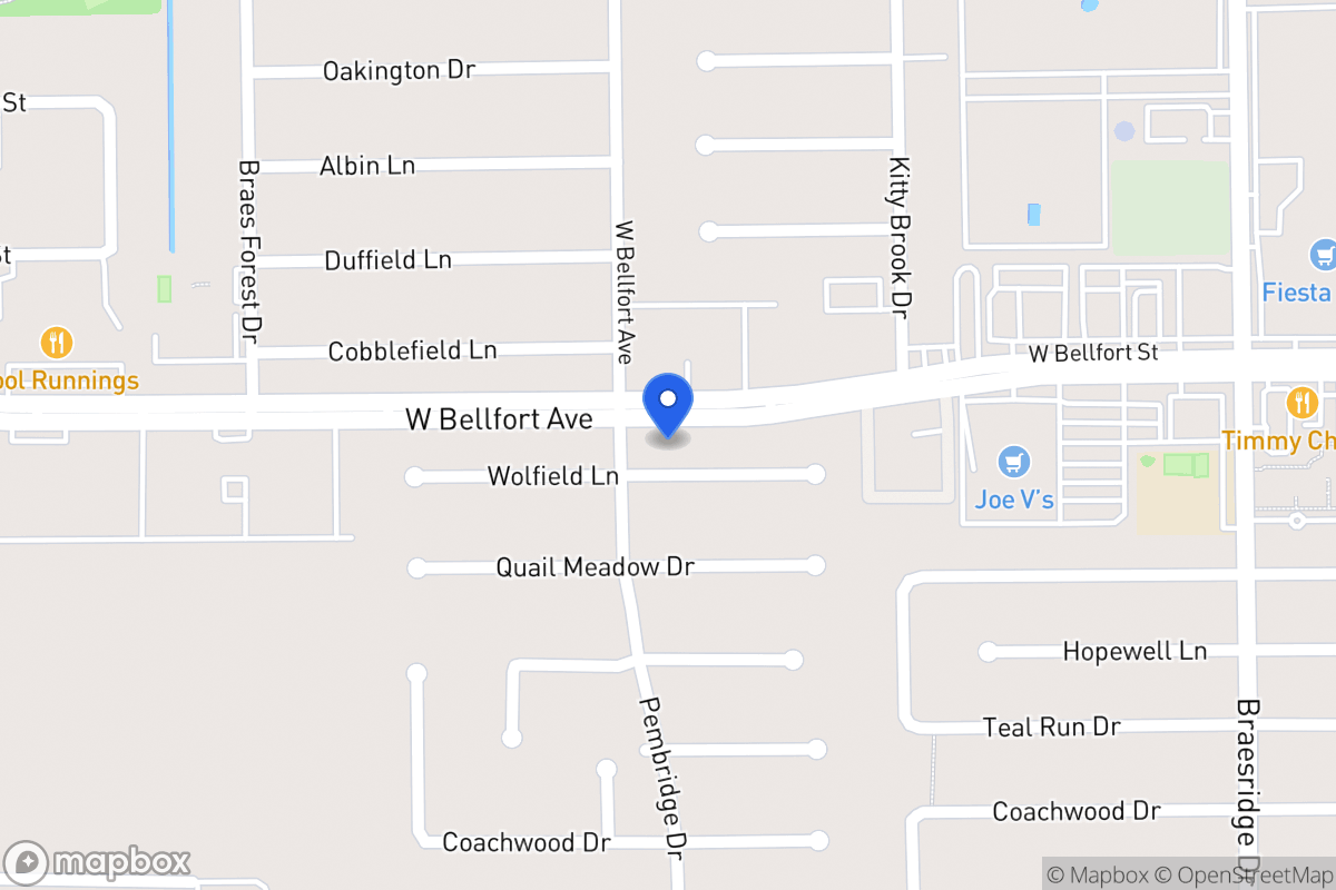 Map of 7830 Wolfield Ln, Houston