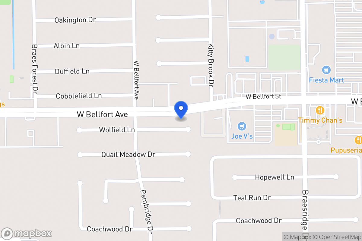 Map of 7810 Wolfield Ln, Houston