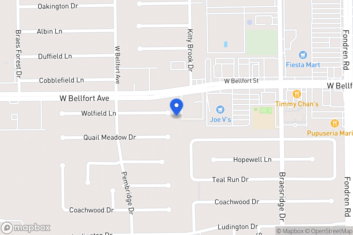 Map of 7803 Wolfield Ln, Houston