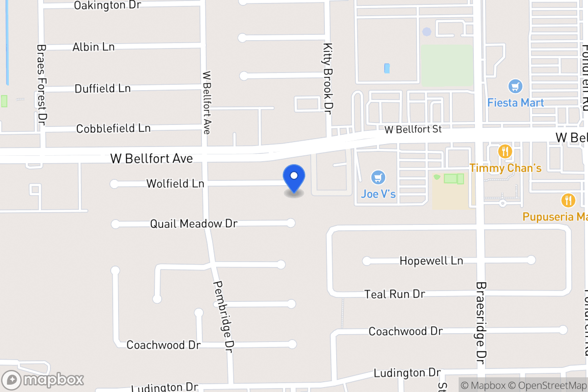 Map of 7807 Wolfield Ln, Houston