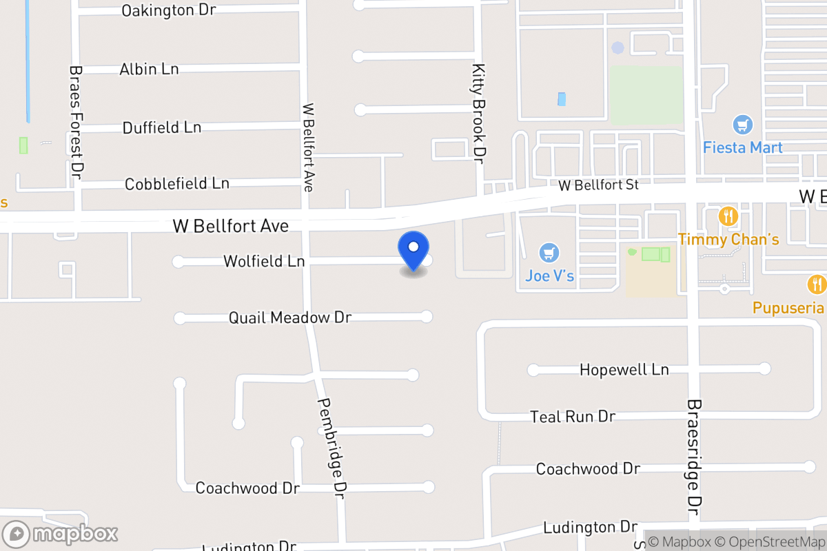 Map of 7811 Wolfield Ln, Houston