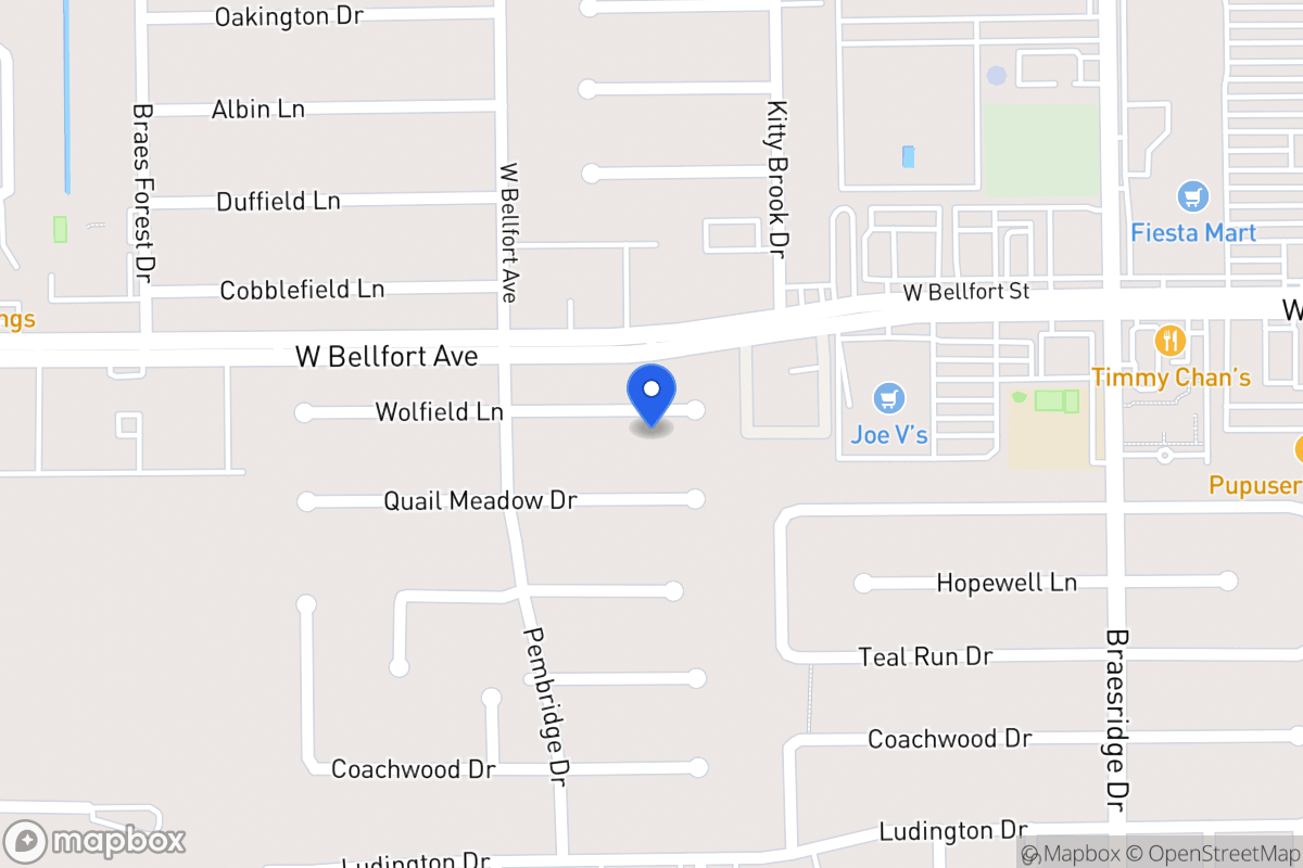 Map of 7815 Wolfield Ln, Houston