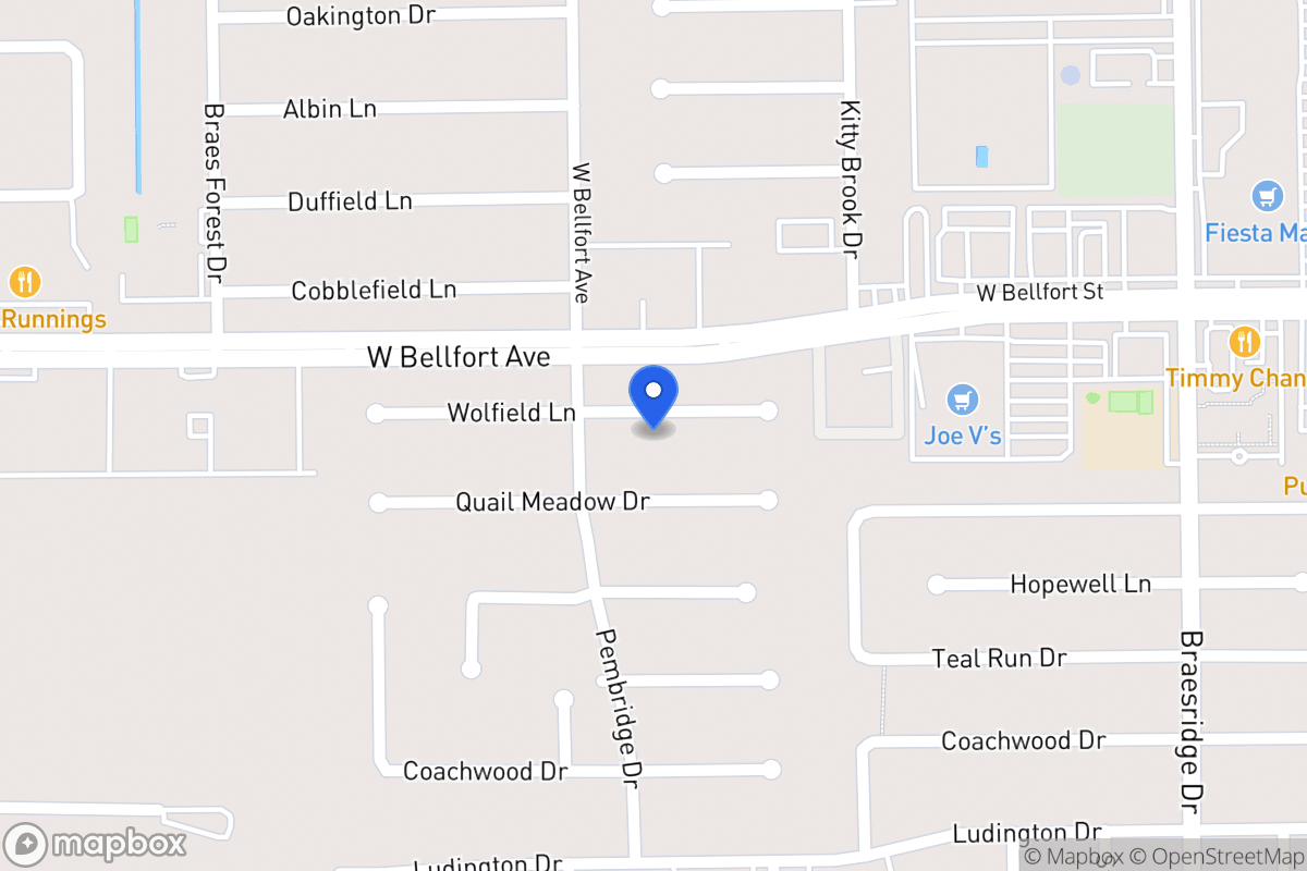 Map of 7827 Wolfield Ln, Houston