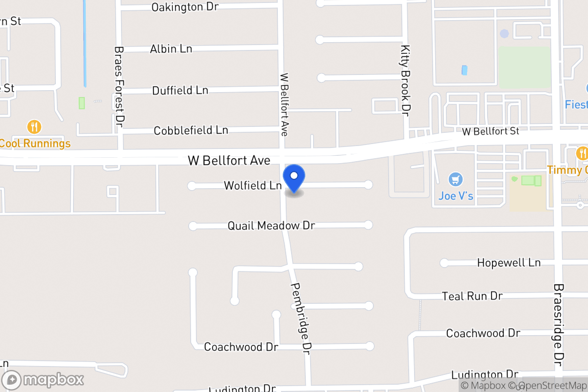 Map of 7835 Wolfield Ln, Houston