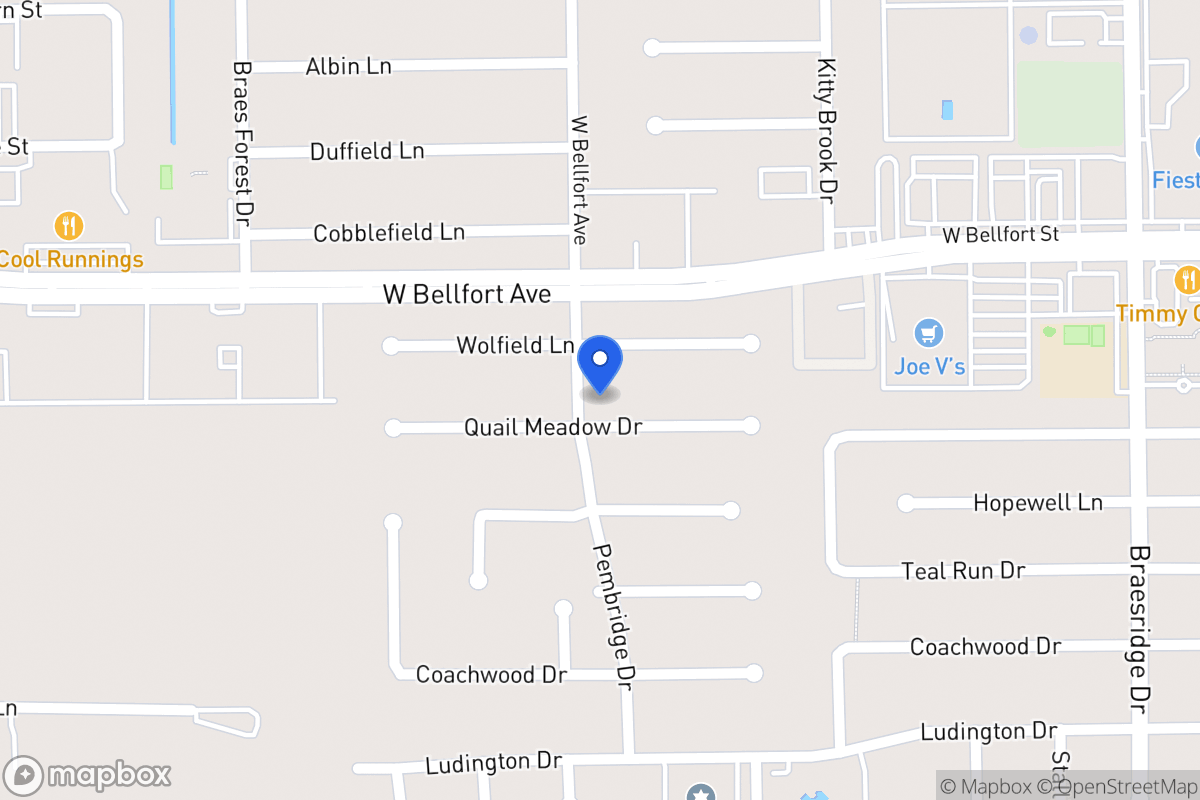 Map of 7834 Quail Meadow Dr, Houston