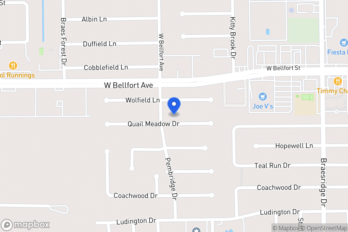 Map of 7830 Quail Meadow Dr, Houston