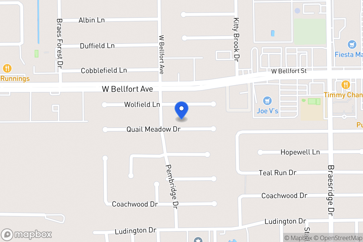 Map of 7826 Quail Meadow Dr, Houston
