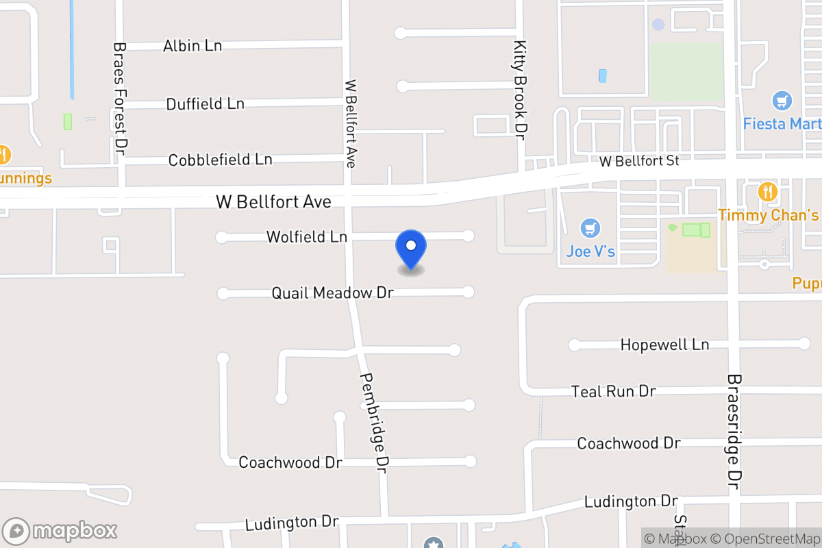Map of 7822 Quail Meadow Dr, Houston