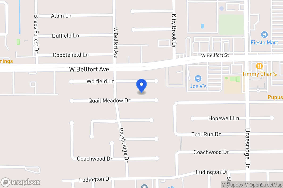 Map of 7818 Quail Meadow Dr, Houston