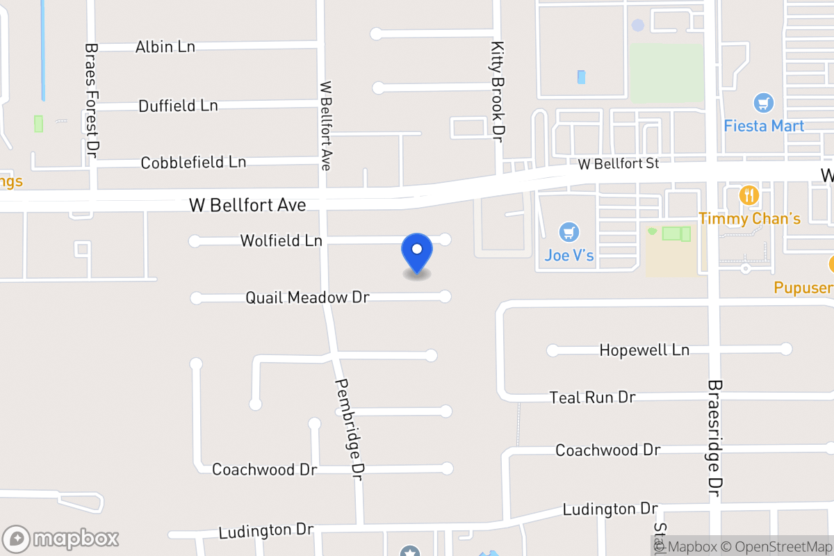 Map of 7814 Quail Meadow Dr, Houston
