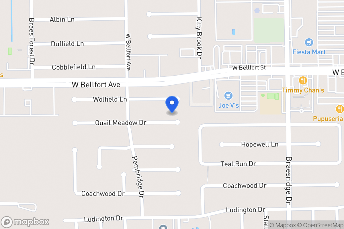 Map of 7810 Quail Meadow Dr, Houston