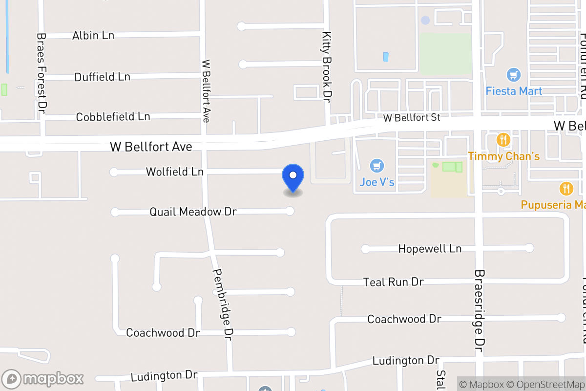 Map of 7806 Quail Meadow Dr, Houston