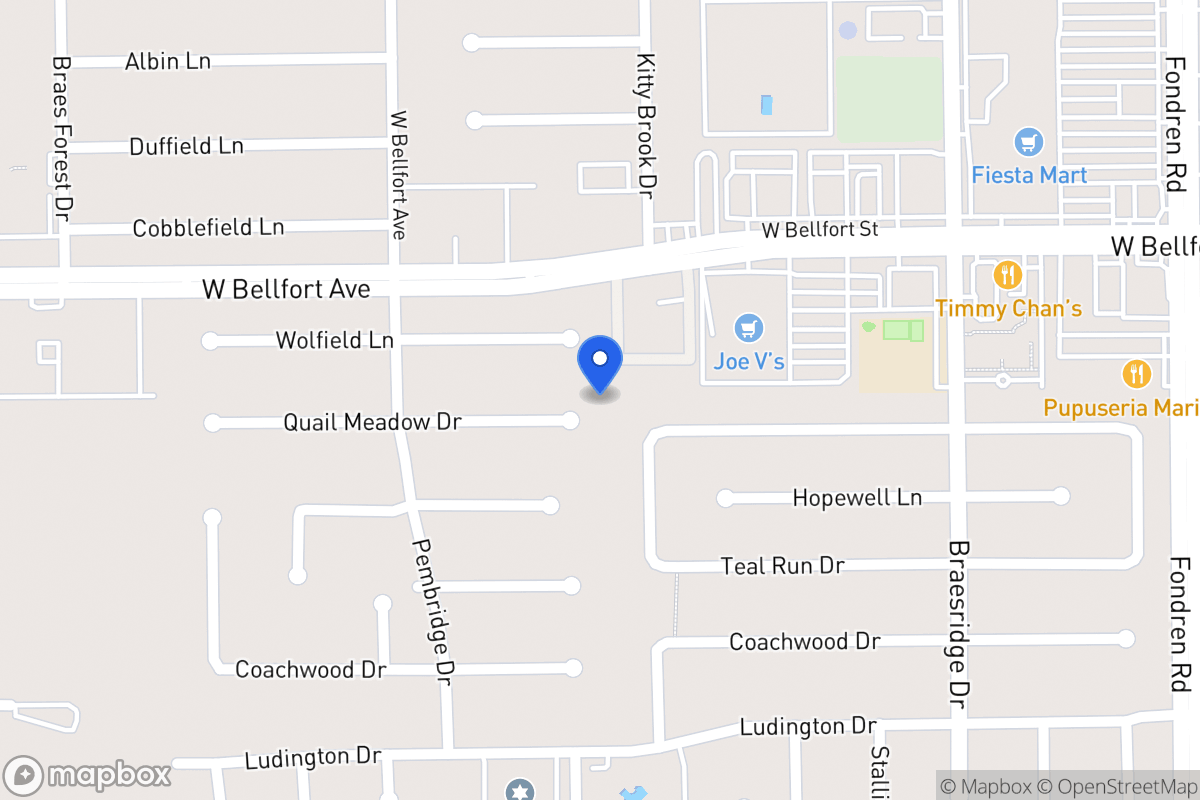Map of 7802 Quail Meadow Dr, Houston