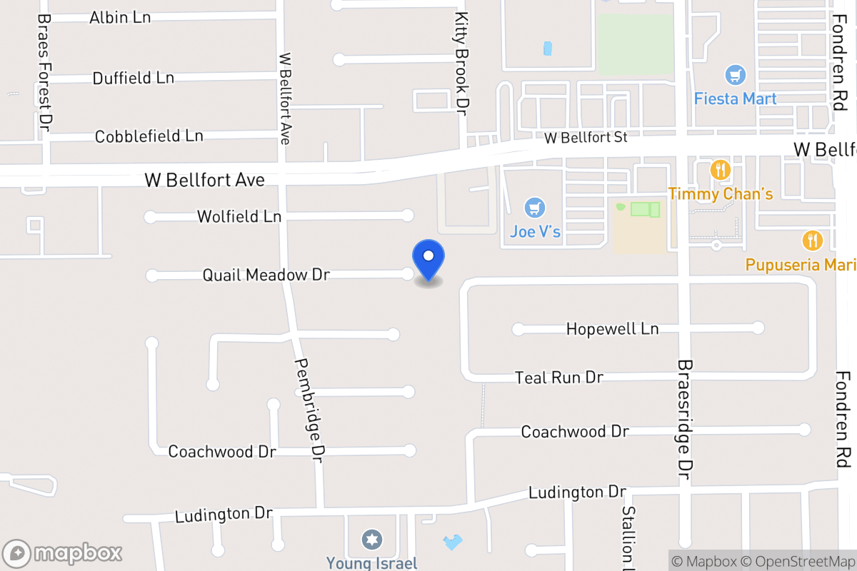 Map of 7803 Quail Meadow Dr, Houston