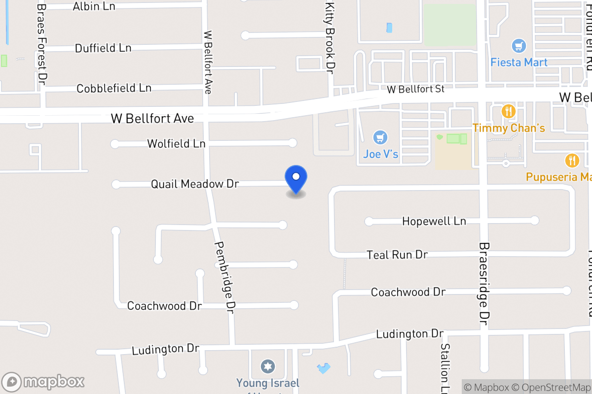 Map of 7807 Quail Meadow Dr, Houston