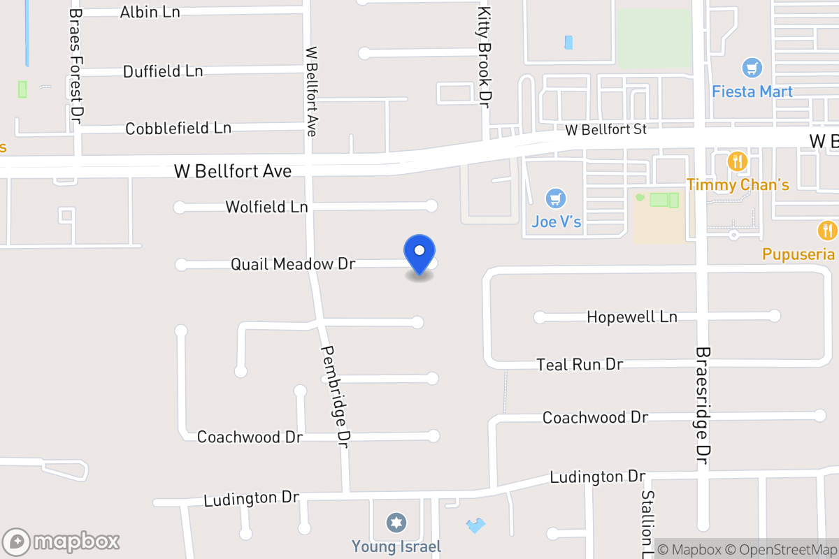 Map of 7811 Quail Meadow Dr, Houston