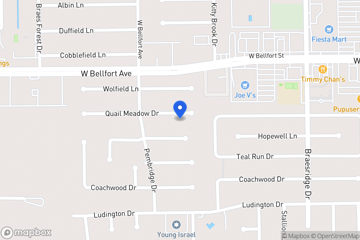 Map of 7815 Quail Meadow Dr, Houston