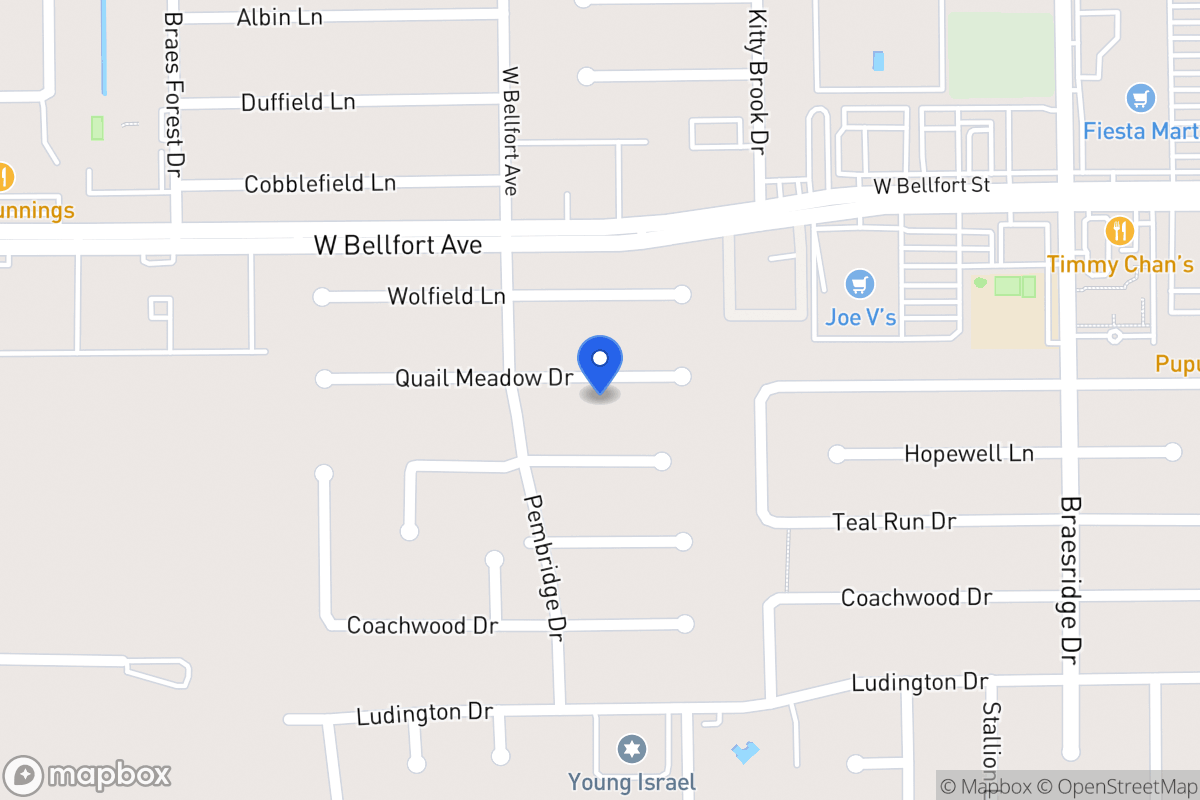 Map of 7823 Quail Meadow Dr, Houston