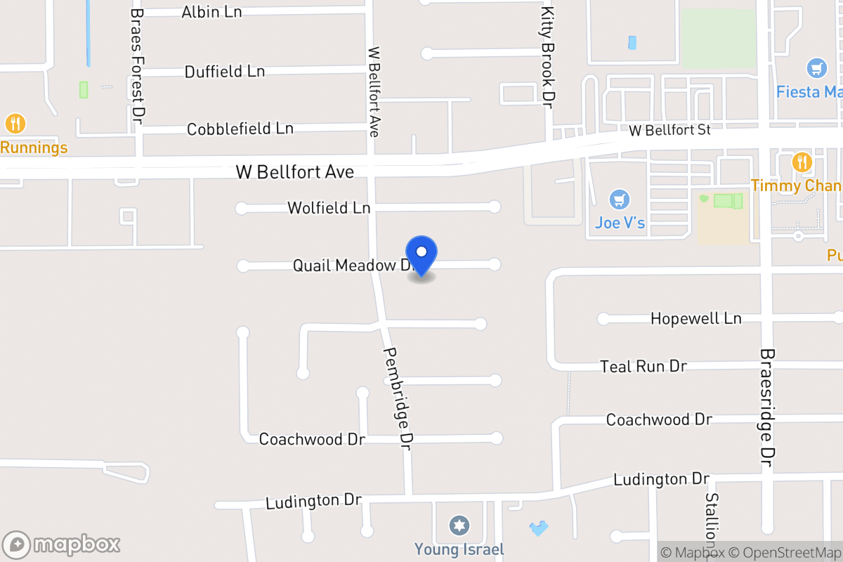 Map of 7827 Quail Meadow Dr, Houston