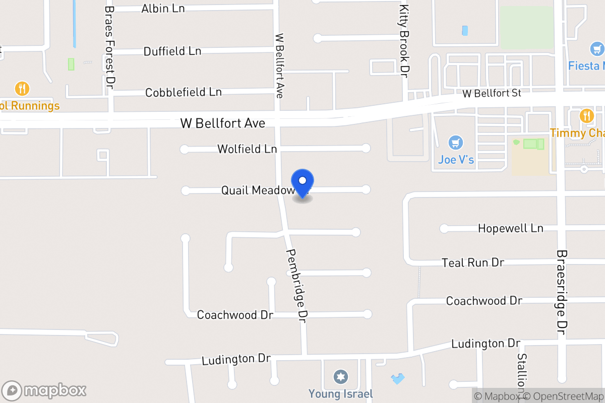 Map of 7831 Quail Meadow Dr, Houston