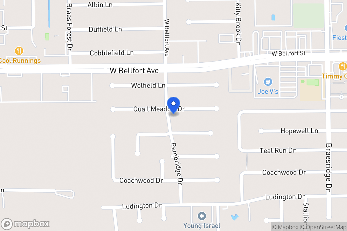Map of 7835 Quail Meadow Dr, Houston