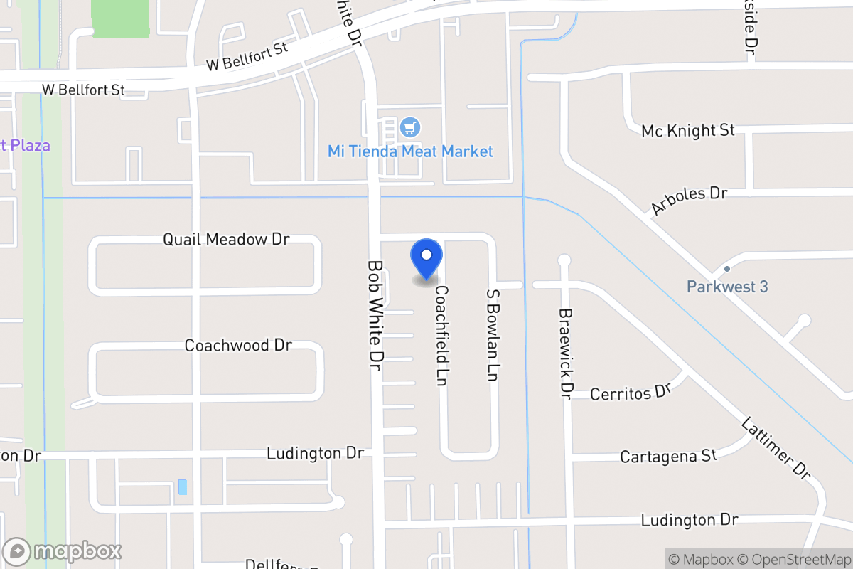 Map of 11514 Coachfield Ln, Houston