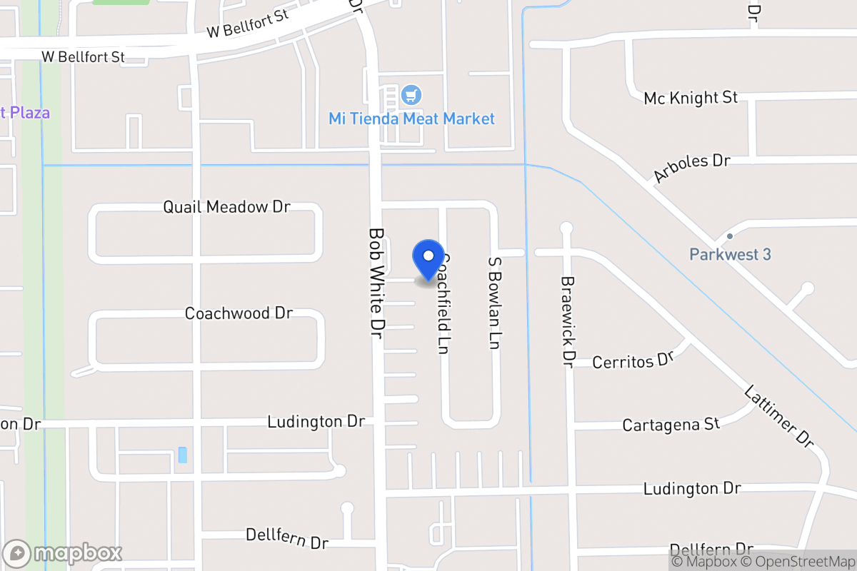 Map of 11610 Coachfield Ln, Houston